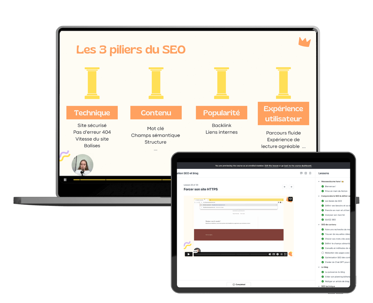 Vidéo formations SEO Queen