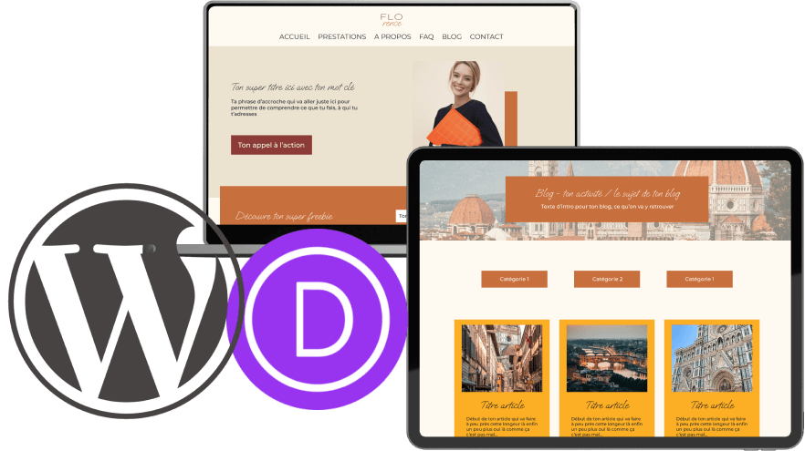 Combo gagnant création site internet WordPress Divi Template Florence