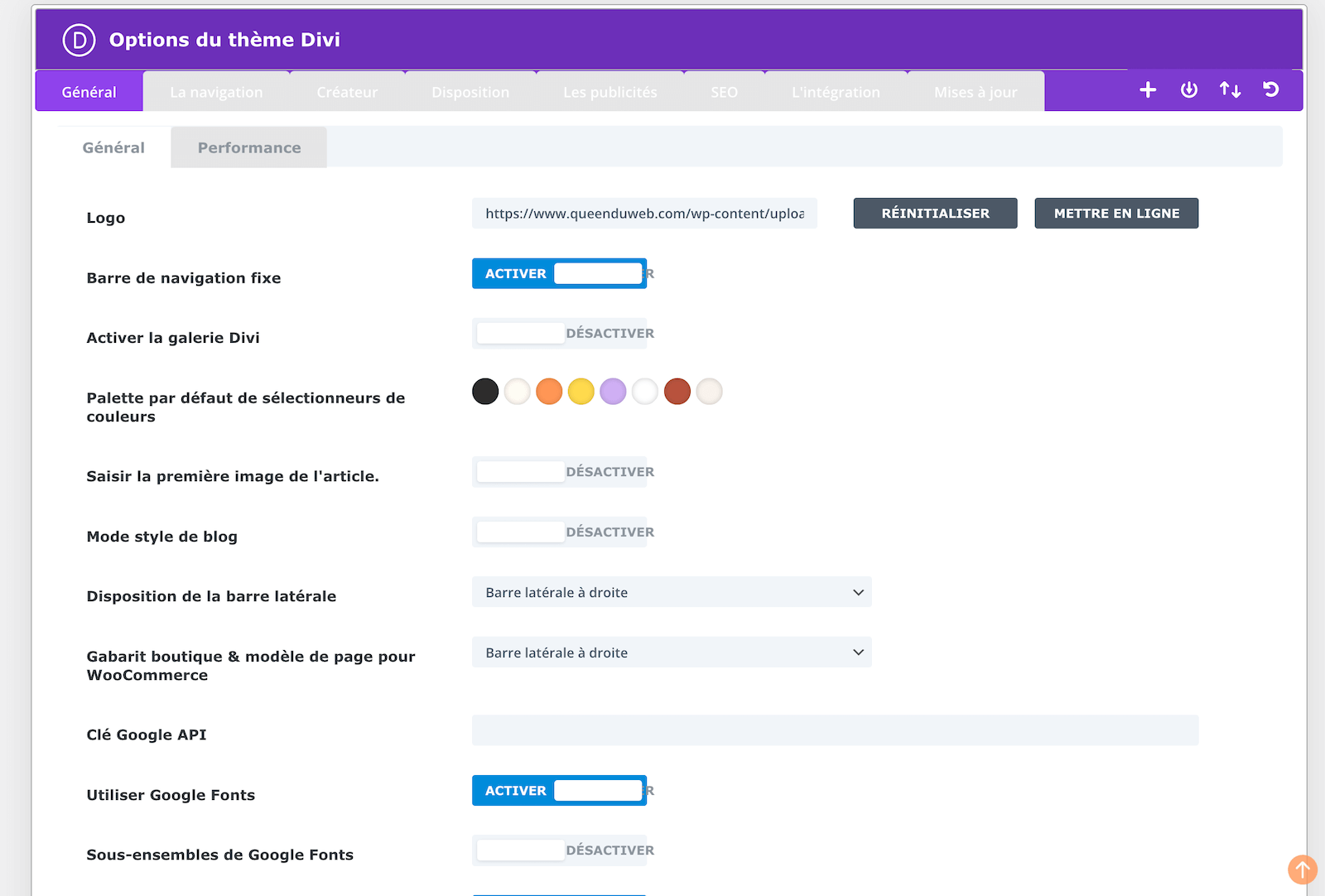 Personnalisations globales de DIVI